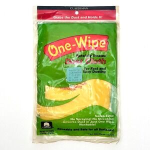 Vintage Guardsman One-Wipe Dust Cloth 100% Cotton Treated Yellow‎ 14x18 New